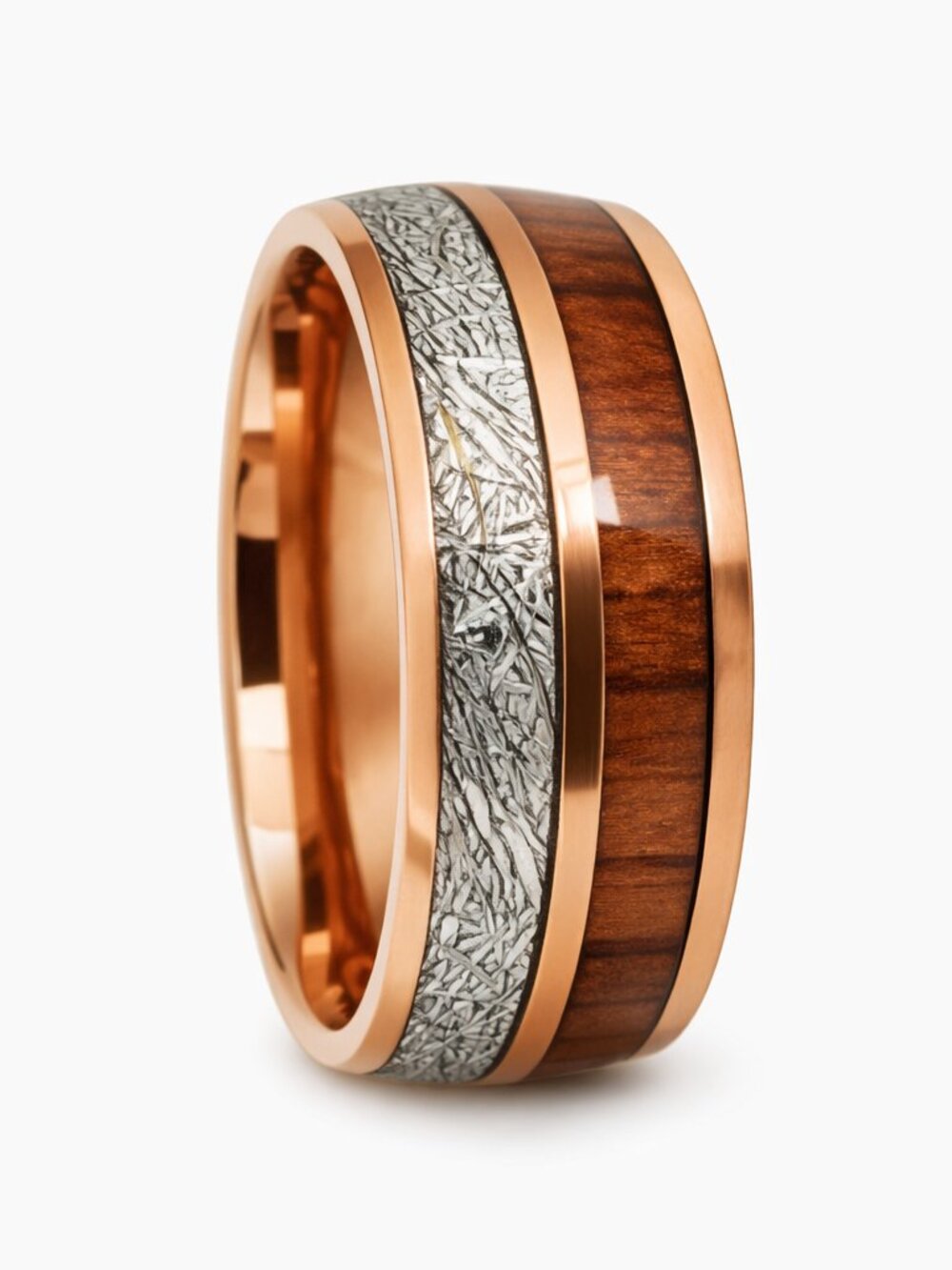 New Rose Gold 8mm Stainless Steel Wedding Ring Unisex style